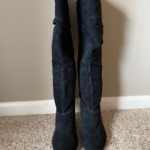 Tall Black Suede Boots